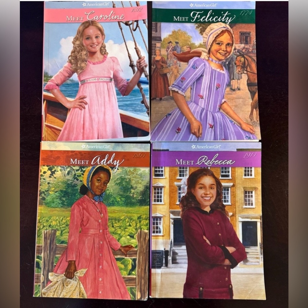 Collection of Ameican Girl doll books.